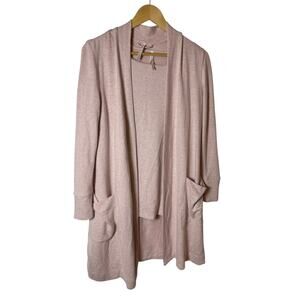Soma 3 Piece Pajama Set Cardigan Shirt Pants Medium Large Blush Pink Stretch